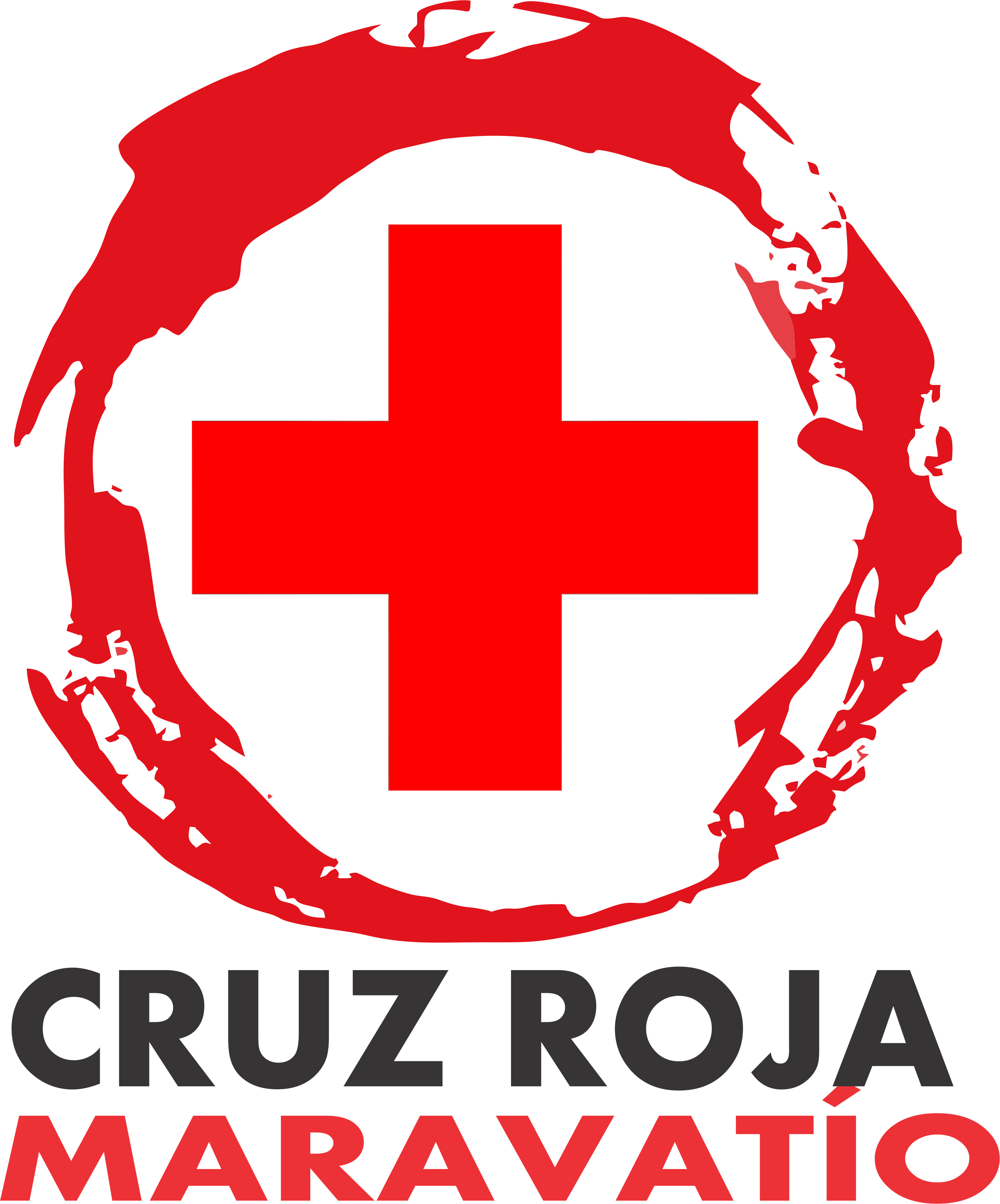 Cruz Roja - Modern Circles Canvas Art (2685x3233), Png Download