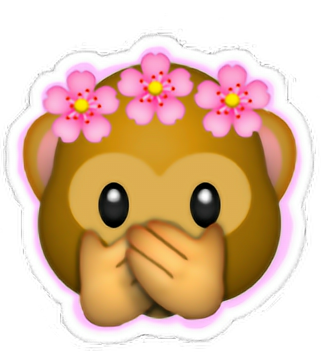 Sticker Money Emoji Crown Flowers Flowercrown Pink - Emojis De Monitos Con Flores (656x720), Png Download