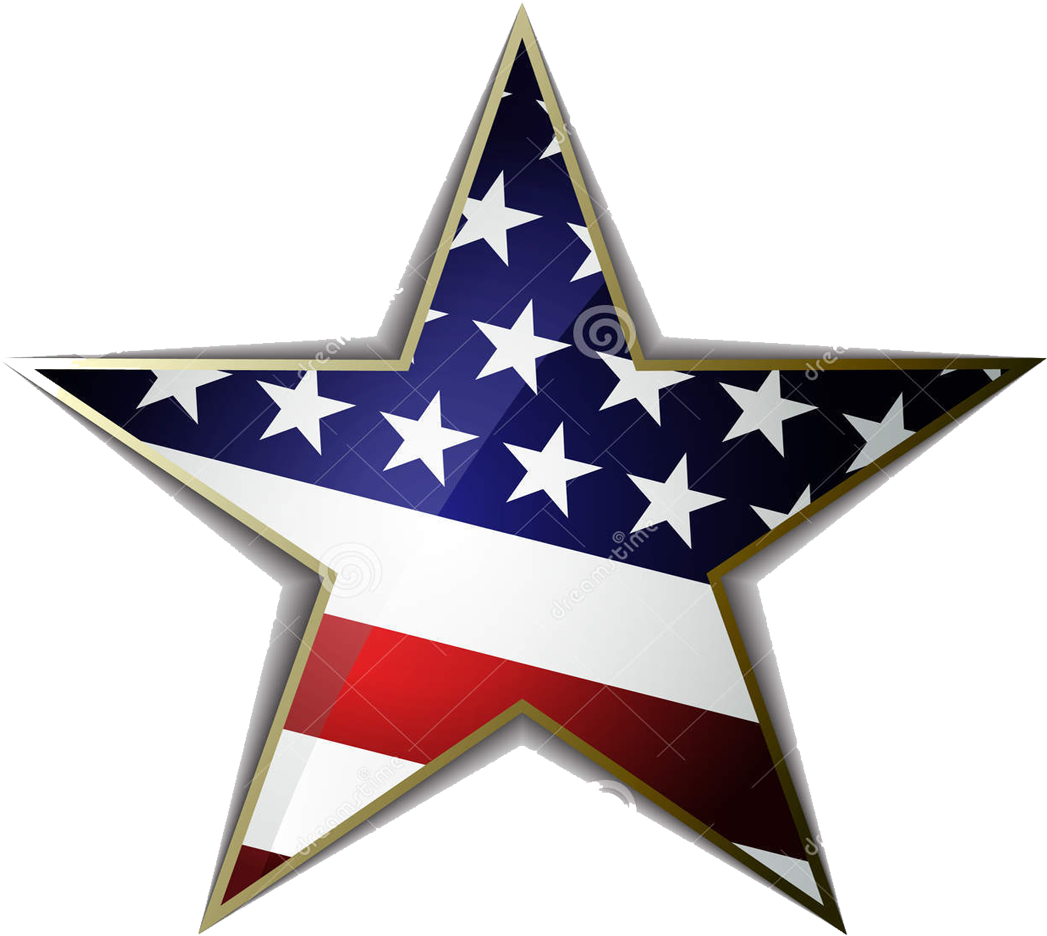 American Flag Star - Stella Con Bandiera Americana (1100x1026), Png Download