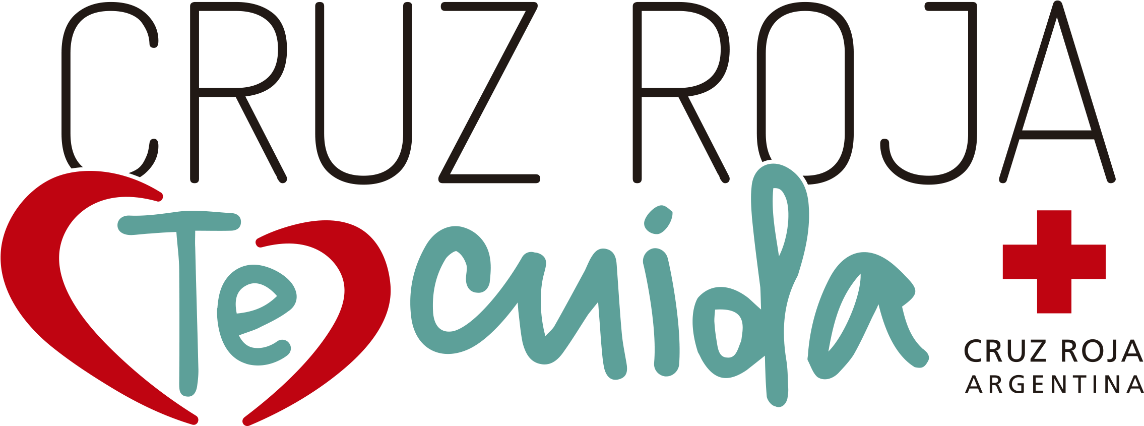Cruz Roja Te Cuida Logo Final - Cross (2279x844), Png Download