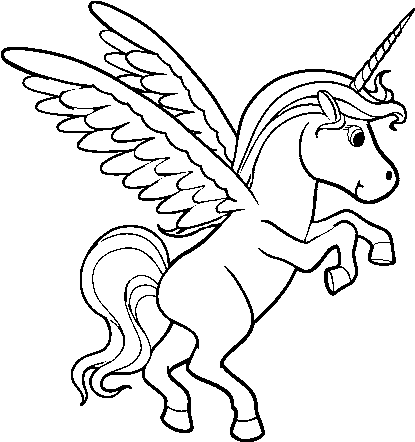 Tumblr Png Coloring Pages - Carolgreydecals Unicorn Wall Decal Einhorn Horse Cartoon (600x470), Png Download