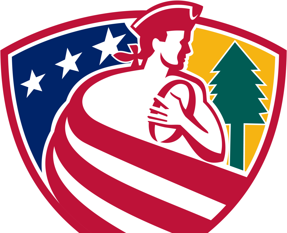 American Patriot Rugby Shield Star Spangled Banner - Vector Graphics (1600x1200), Png Download
