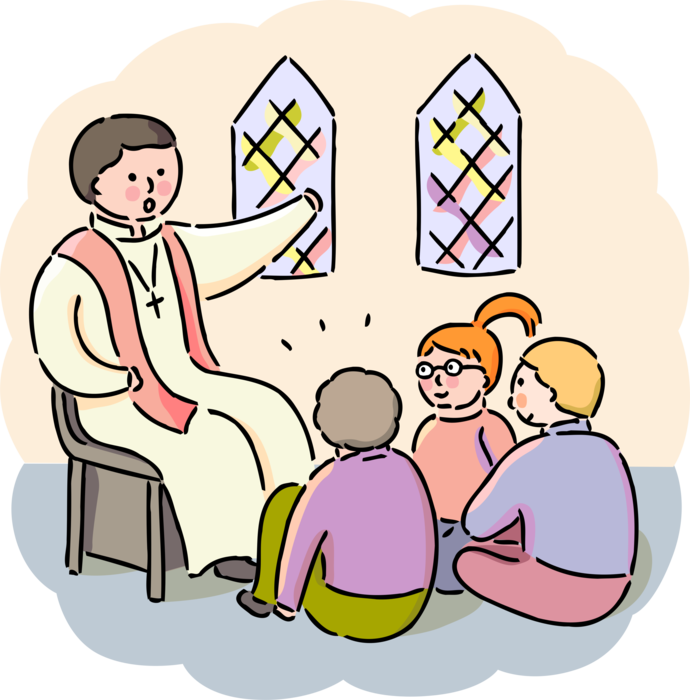 Vector Illustration Of Sunday School Religion Students - Oh, How I Love Jesus (piano Solo) - Sheet Music (690x700), Png Download