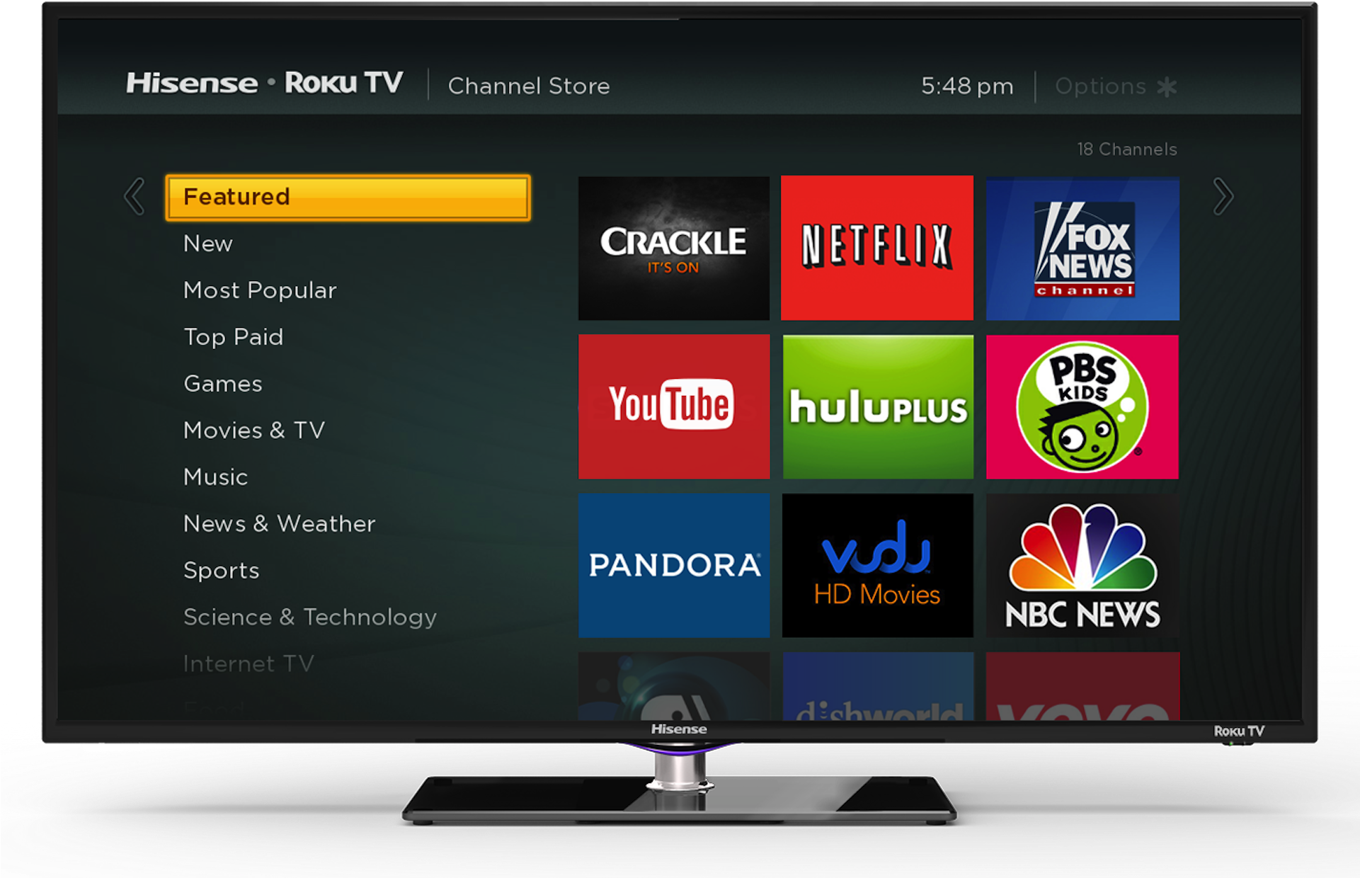 Roku Built In - 55k220 Hisense Smart Tv (1920x1291), Png Download
