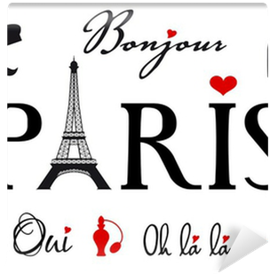 Paris With Eiffel Tower, Vector Set Wall Mural • Pixers® - Paris Word (400x400), Png Download