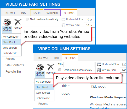 Different Video Sources - Microsoft Outlook 2010 (530x458), Png Download