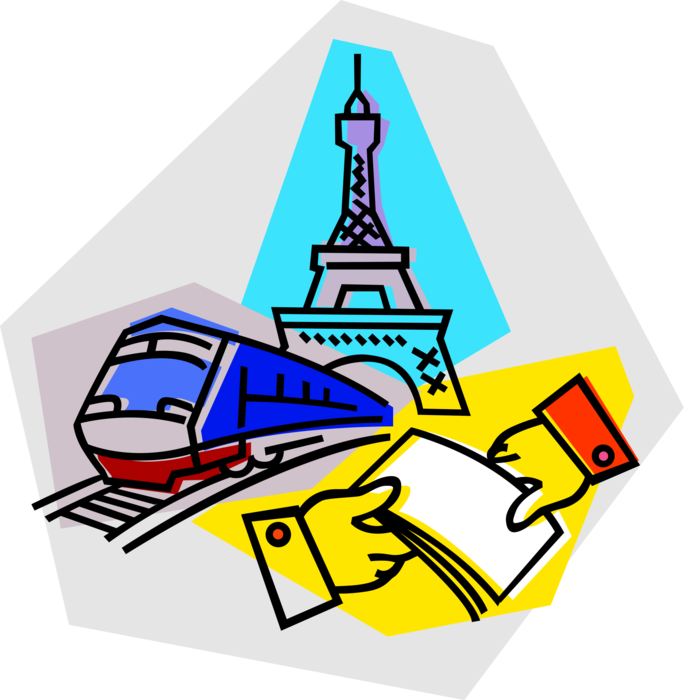 Vector Illustration Of Europass Transportation Or Eurorail - Paris (684x700), Png Download