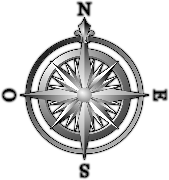 Compass Clip Art At Vector Clip Art - Compass Rose In Maps (558x594), Png Download