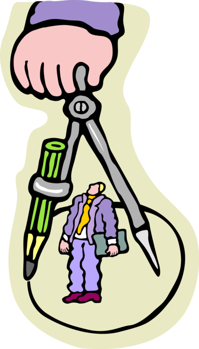 Vector Illustration Of Businessman Encircled By Hand (400x700), Png Download