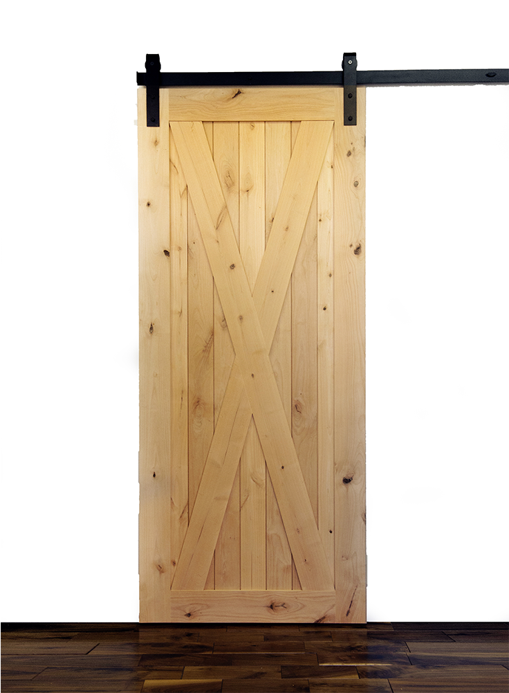 Krosswood Knotty Alder 1 Panel Single X Solid Wood - Barn Door Png (1333x1000), Png Download