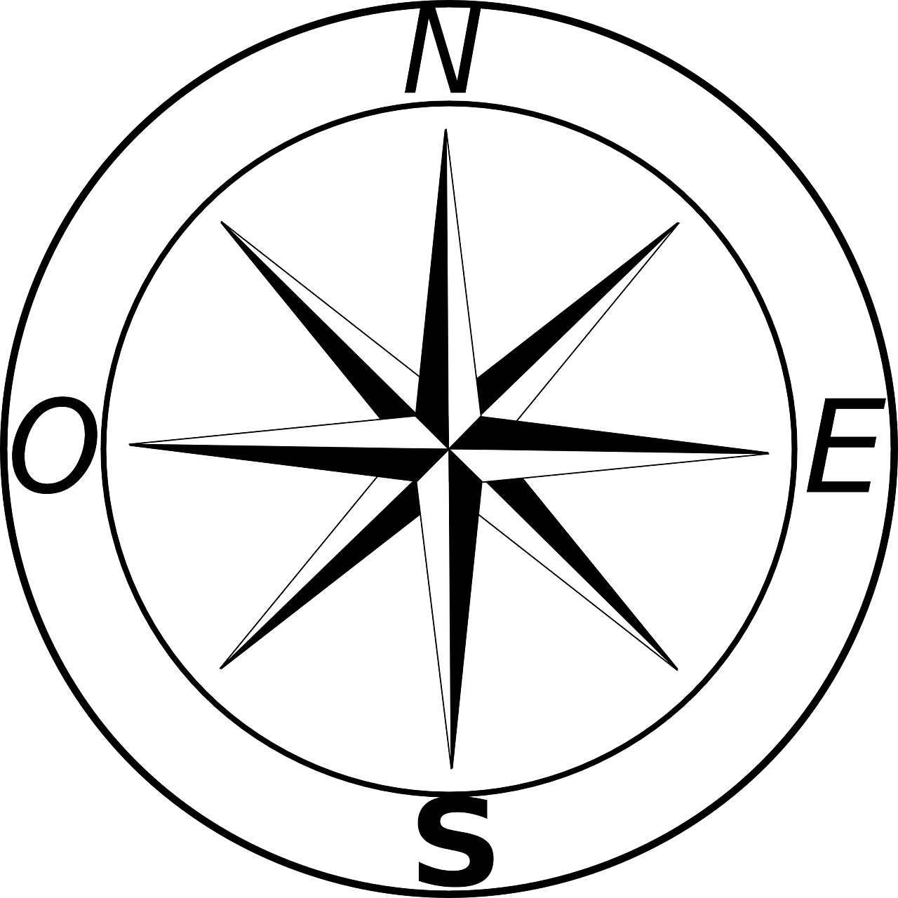 How To Set Use North Star Compass Svg Vector - Rosa De Los Vientos En Español (600x600), Png Download