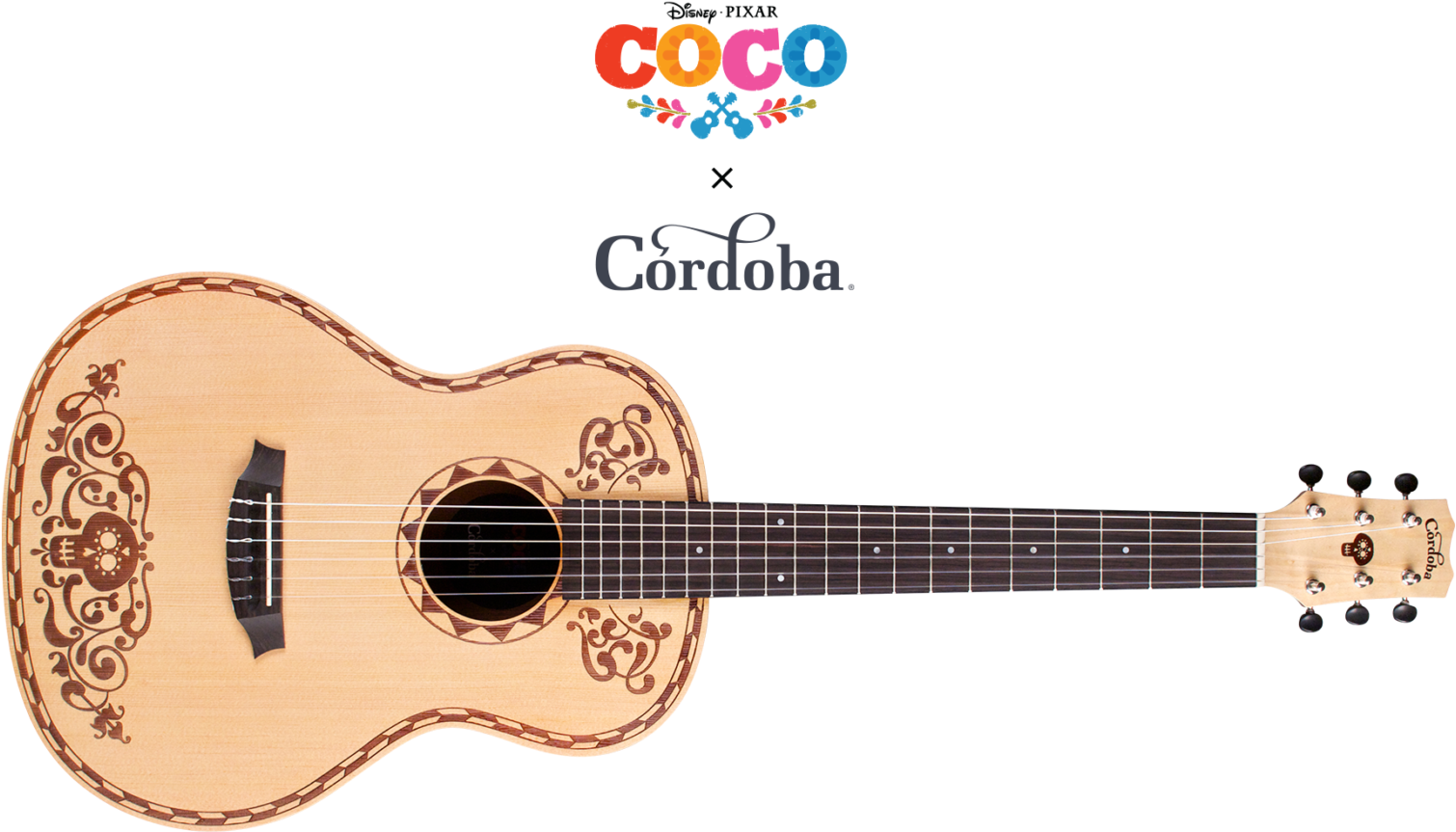 Because Music Is So Important In Mexican Culture, We - Disney/pixar Coco X Cordoba Acoustic Guitar Natural (550x313), Png Download