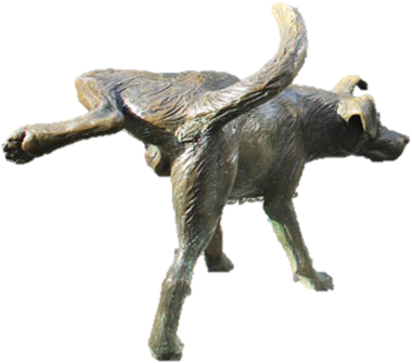 Bronze Peeing Dog With Testicles And Penis - Penis Png (415x395), Png Download