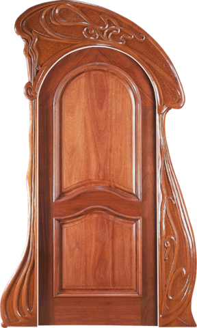 Mahogany Single Exterior Wood Door Casing 2 With P85 - Home Door (288x480), Png Download