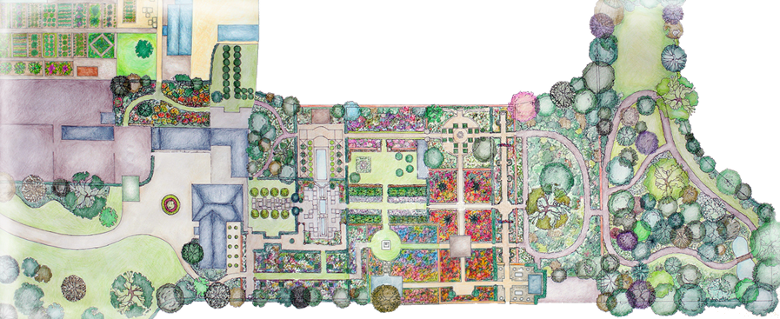 Main Herbaceous Border - Rill Garden (780x319), Png Download