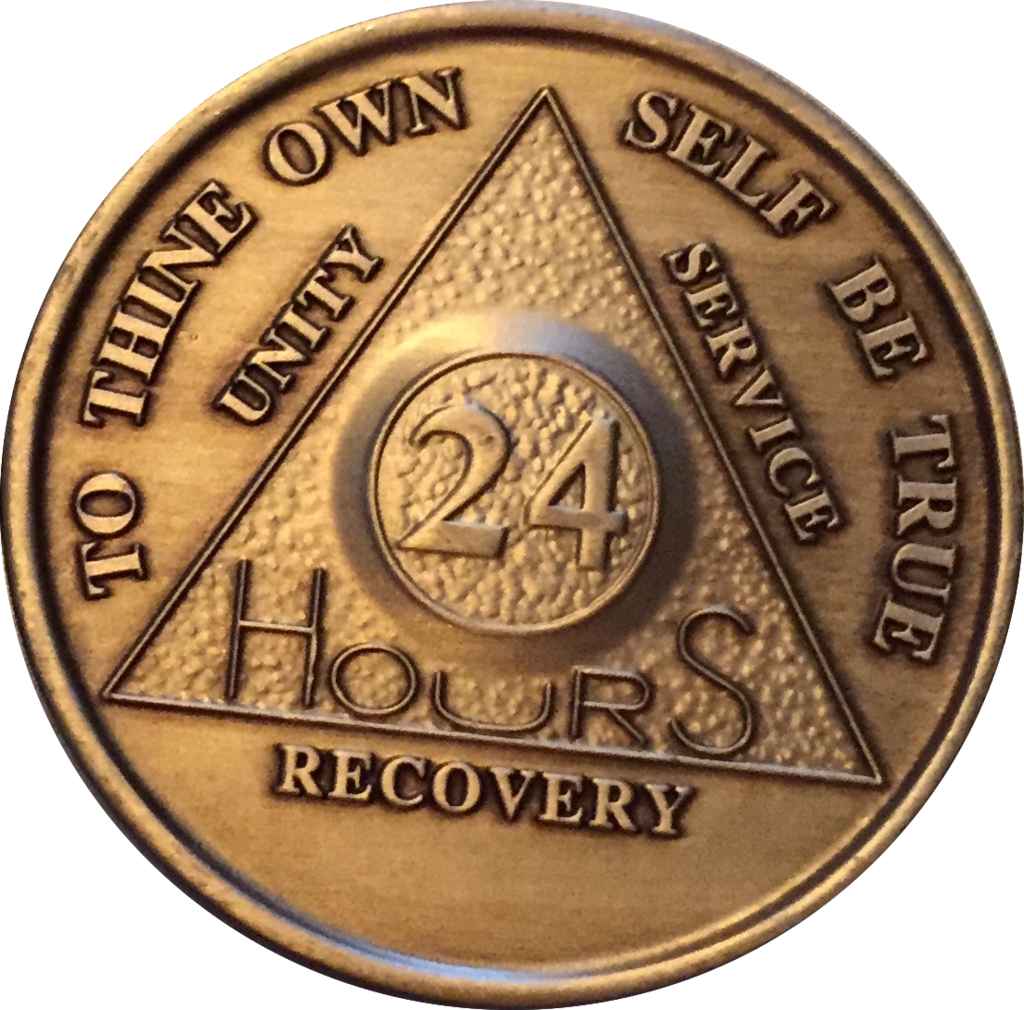 24 Hours Aa Medallion Bronze Alcoholics Anonymous Sobriety (1024x1010), Png Download