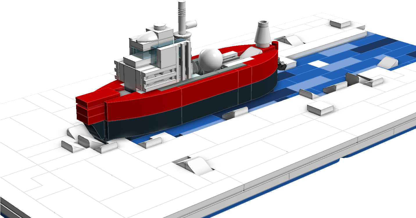 The Icebreaker - Lego Mini Cargo Ship (1431x779), Png Download