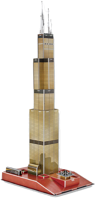 51pcs Sears Tower 3d Puzzle - 3d Puzzle Willis Tower (750x750), Png Download