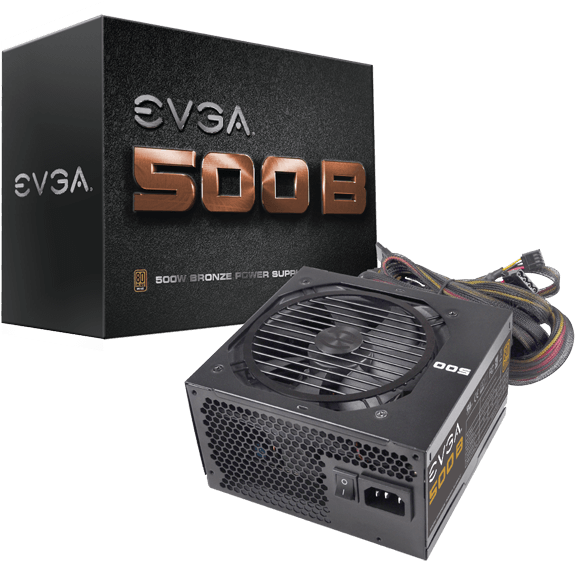 Evga 100 B1 0500 Kr 500 B1, 80 Bronze 500w, - Evga 500b Bronze Power Supply - 80 Plus Bronze - 500w (600x600), Png Download