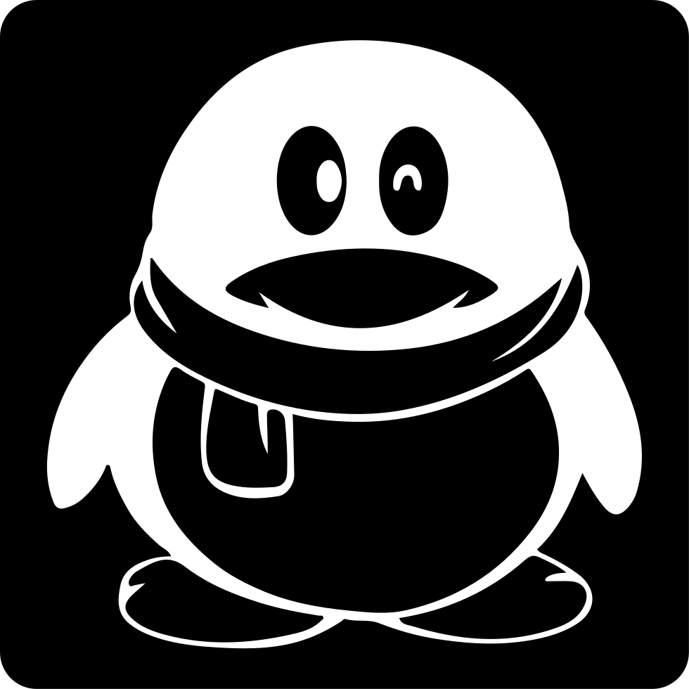 Qq Social Logo Of A Penguin Comments - Qq Transparent White Icon Png (980x980), Png Download