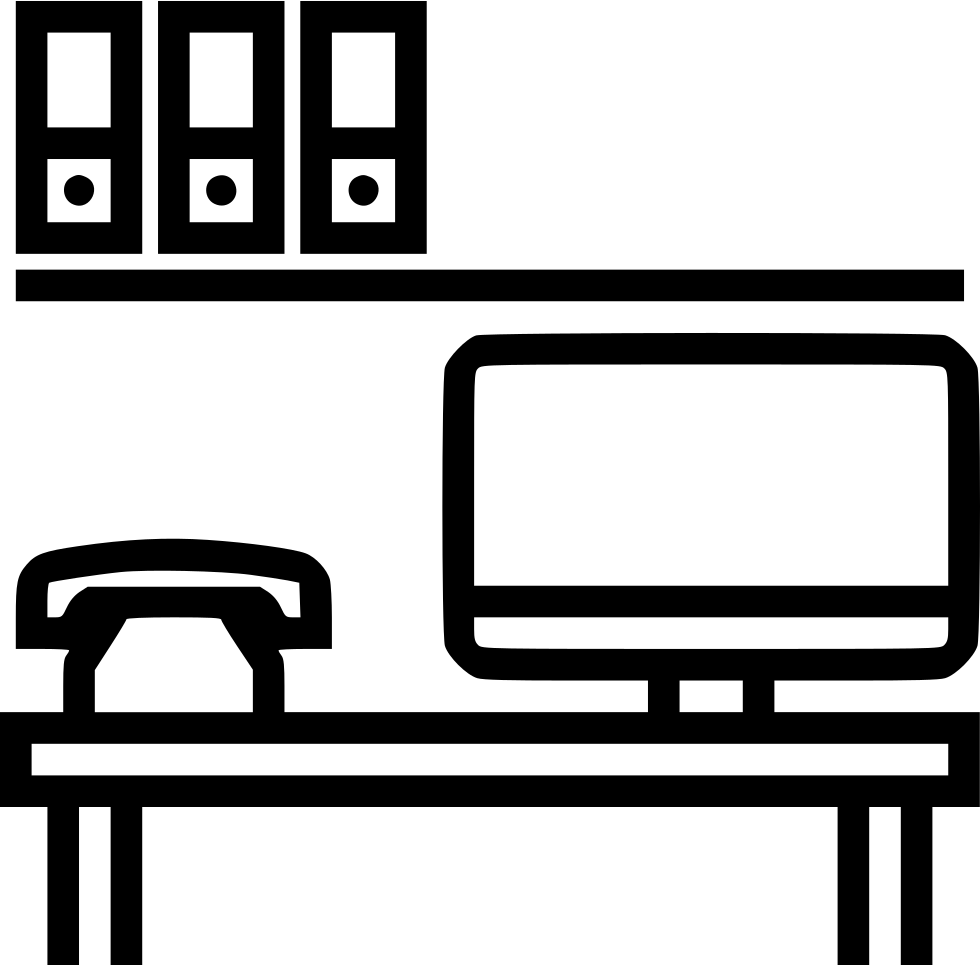 Desk Work Comments - Desks Black Png Icon (980x965), Png Download