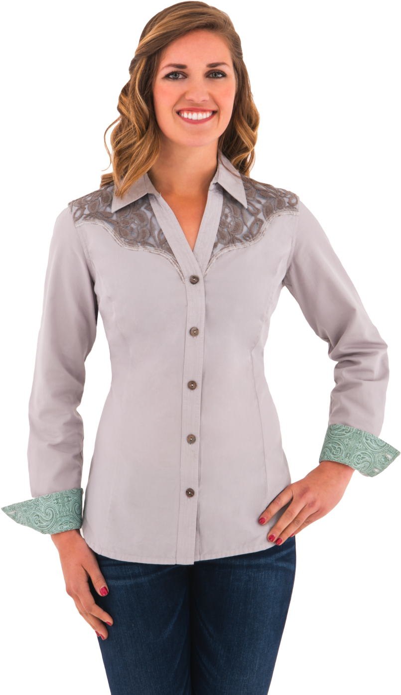 Noble Outfitters Bluegrass Lace Blouse - Blouse (1003x1504), Png Download