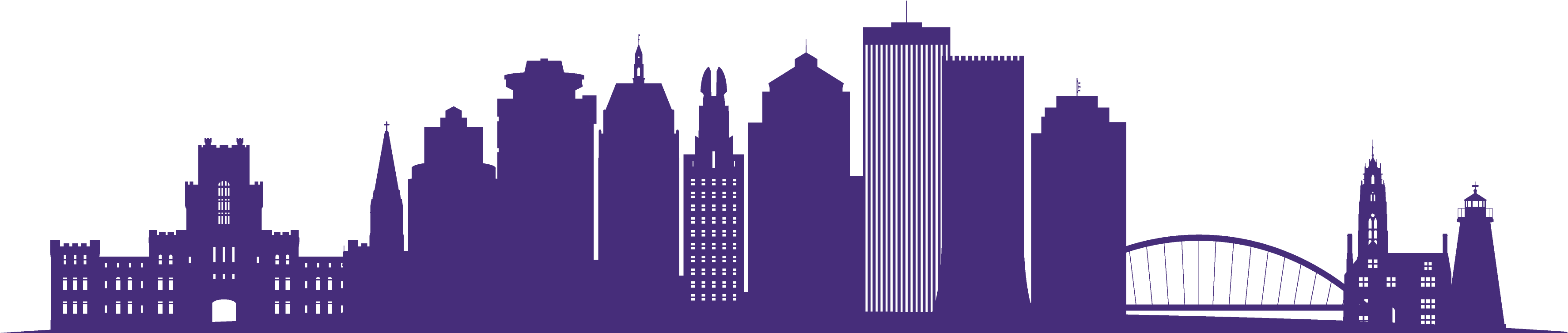 Stay Connected With Monthly Updates - Rochester Ny Cityscape Illustration (3795x830), Png Download