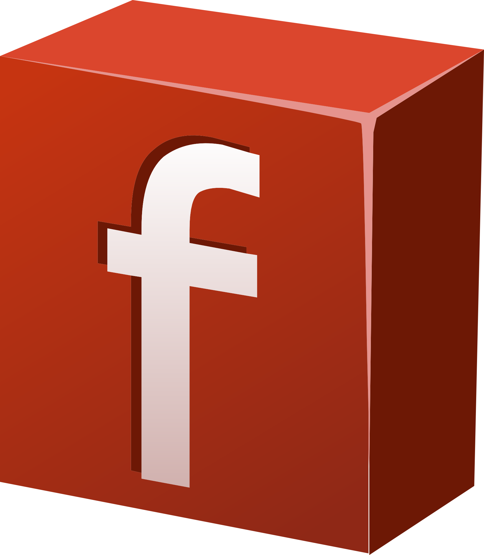 Facebook Icon Social Media Button - รูป Facebook สี แดง (1673x1920), Png Download