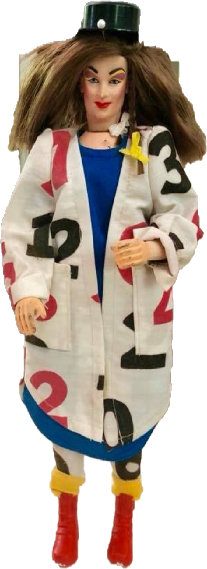 Compare The 12" Boy George Fashion Doll To The 10" - Costume Hat (1683x2079), Png Download
