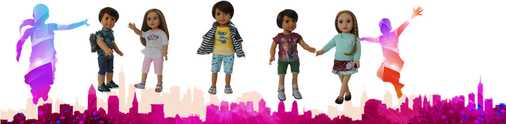 New 18 Inch Boy Dolls And Girl Dolls - New York (1000x319), Png Download