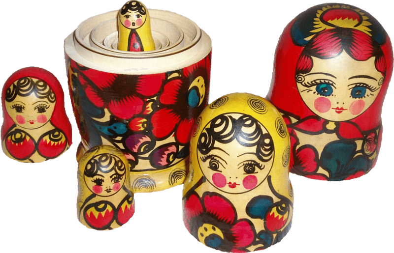 Multiple Russian Dolls Png - Matryoshka Transparent (800x515), Png Download