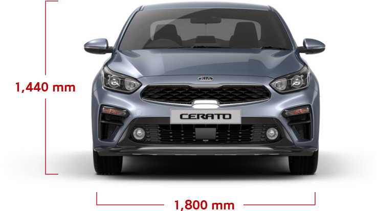 Kia Cerato Sedan Dimension Front Pc - Kia Cerato 2019 Dimensions (940x727), Png Download