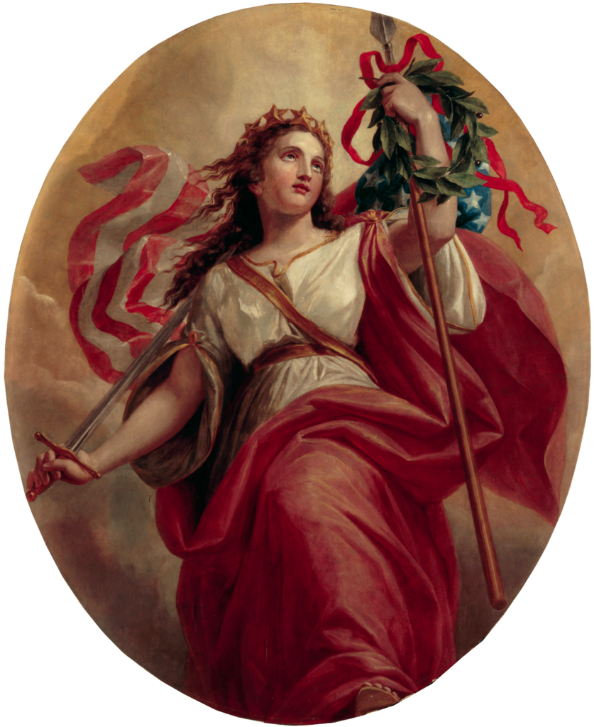 Liberty By Constantino Brumidi, 1869 - Constantino Brumidi Paintings (837x1024), Png Download