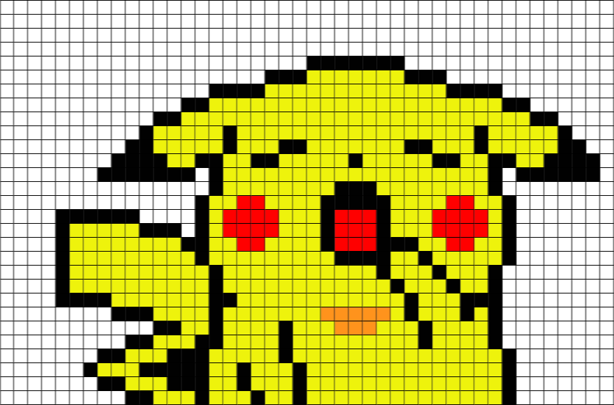 Sleepy Pikachu Pixel Art (880x581), Png Download