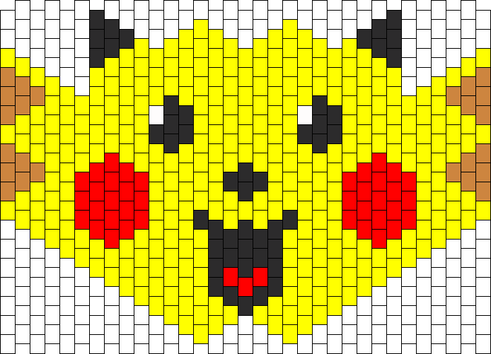 Pikachu Mask Bead Pattern - Pikachu (694x501), Png Download