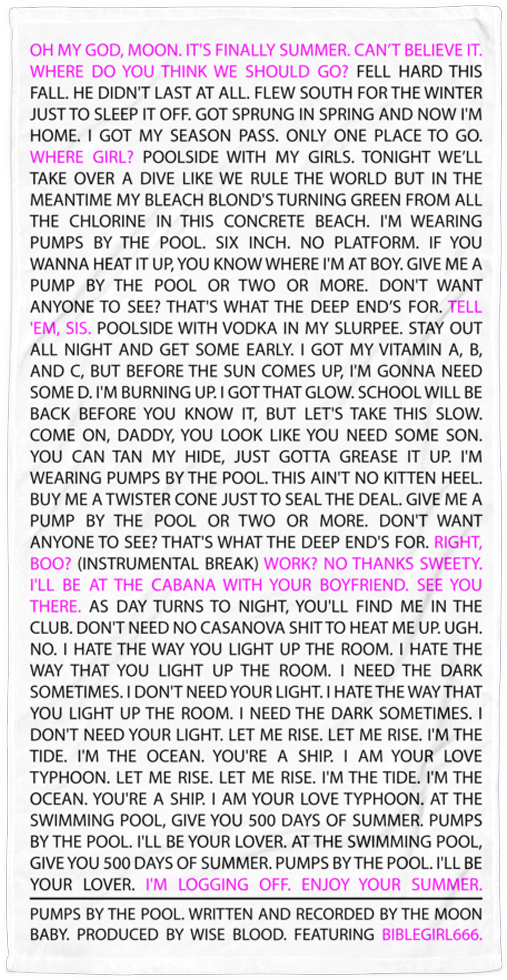 Moon Baby Lyrics Oversized Towel - Stock Quotes (1000x1000), Png Download