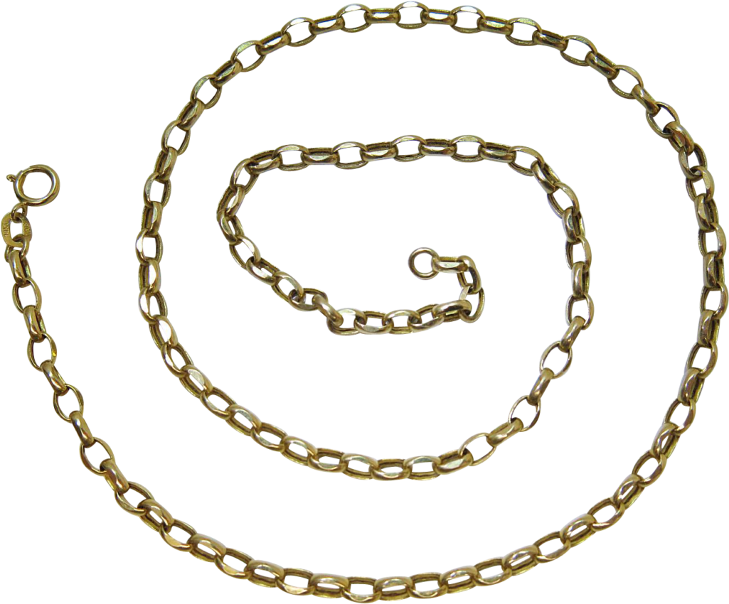 Chunky Gold Link Necklace - Necklace (1024x1024), Png Download
