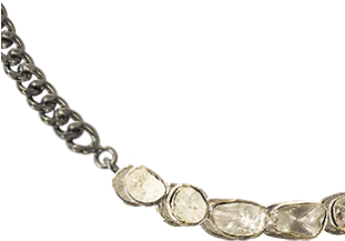 Chain Link Necklace With Diamonds - Necklace (310x416), Png Download