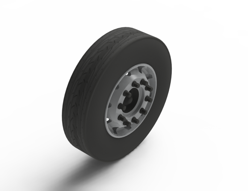 Truck Tire 3d Model (829x640), Png Download
