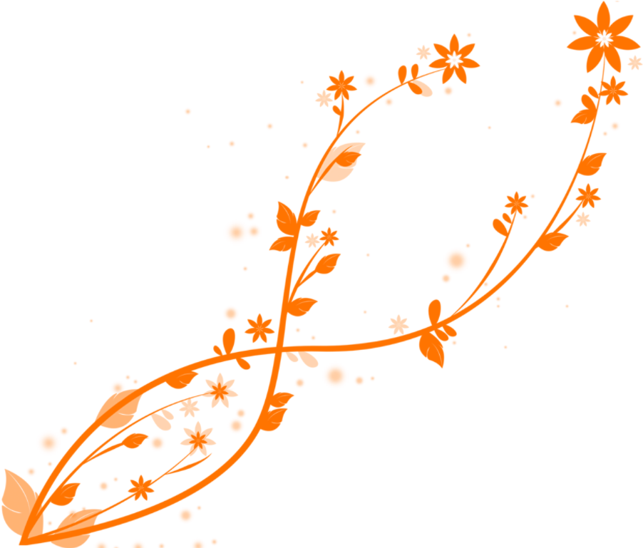 Floral Swirl Orange Png (1024x768), Png Download