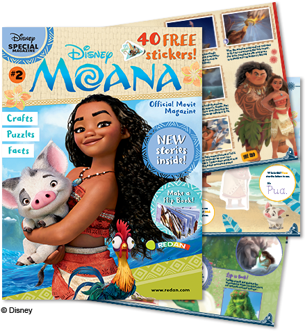 Disney Magazines - Disney Moana Magazine Sticker Page (450x488), Png Download