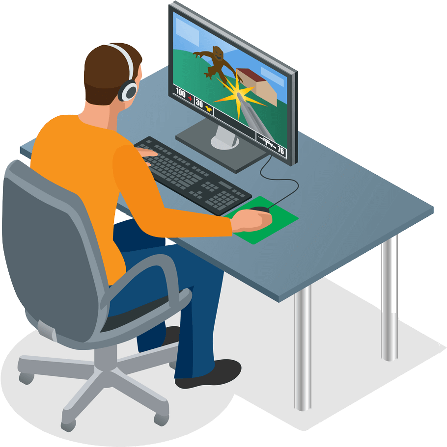 Gamersnab - Computer Gamer Clipart (1000x1000), Png Download