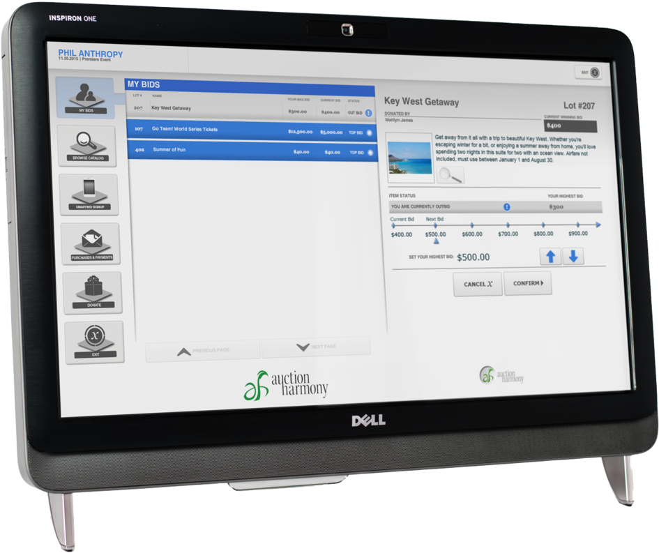 Technology Auction Touch Screen Kiosk My Bids - Bidding (1000x825), Png Download