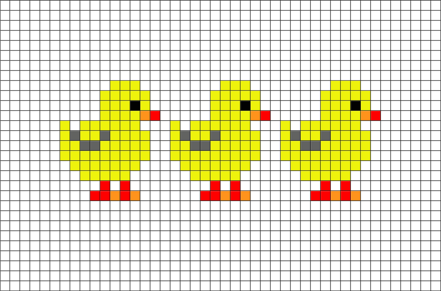 Easy Cross Stitch Chicken (880x581), Png Download