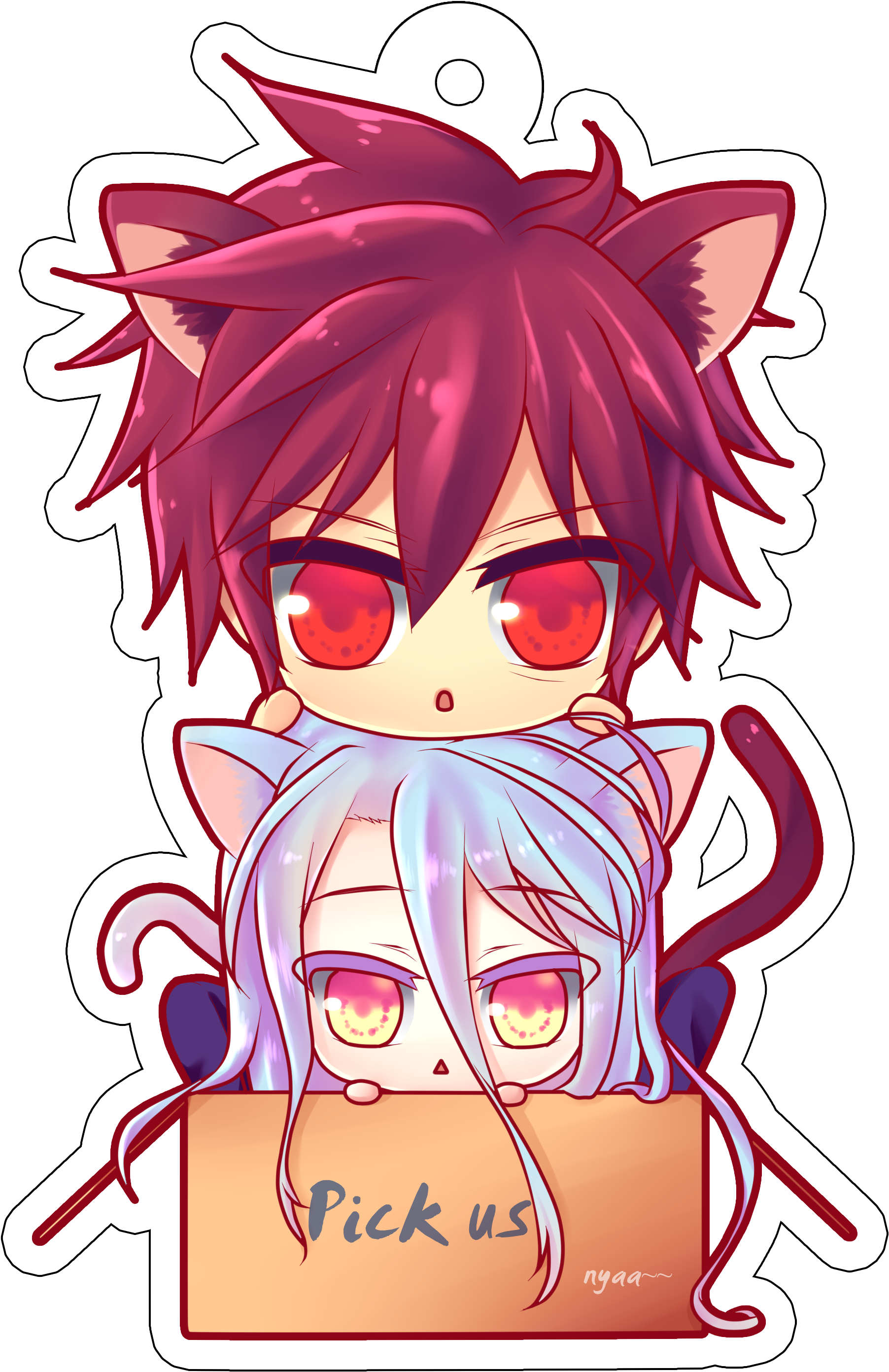 Chibi-neko Sora & Shiro [no Game No Life] - Sora No Game No Life Chibi Png (2000x2888), Png Download