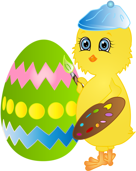Easter Clipart Chicken - Chicken Painting Easter Egg (475x600), Png Download