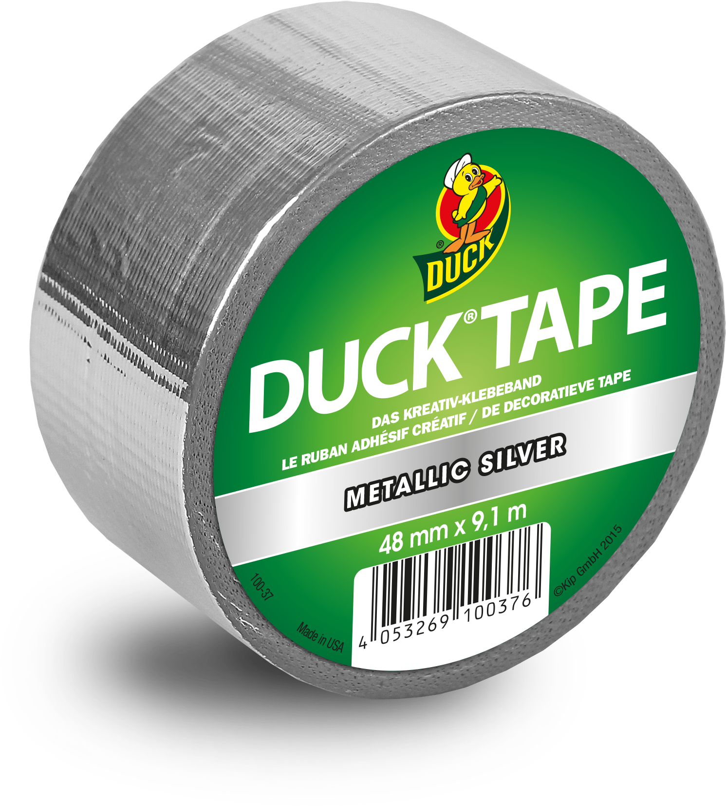 Duck Tape Metalic Silver - Ducktape Roll Gold 48 Mm X 9,1 M (100-36) (2362x2362), Png Download