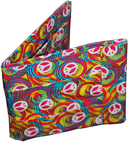 Hand Made In So Cal Tie Dye Peace Sign Duct Tape Wallet - Southern California (460x480), Png Download