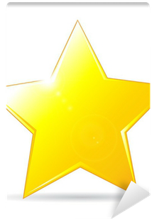 Golden Star Icon On White Background Wall Mural • Pixers® - Sign (400x400), Png Download