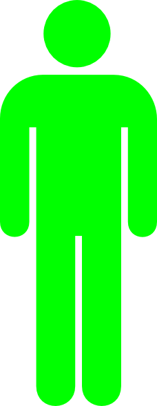 How To Set Use Green Person Symbol Svg Vector - Green Stick Figure (228x587), Png Download